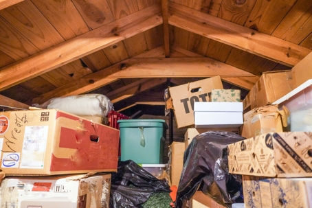 A disorganized attic.